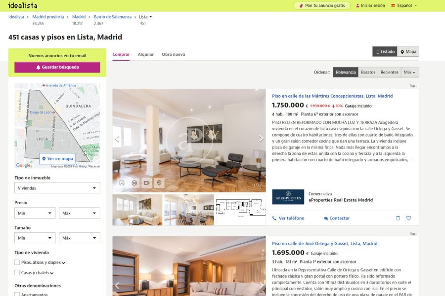 posicionamiento en Idealista